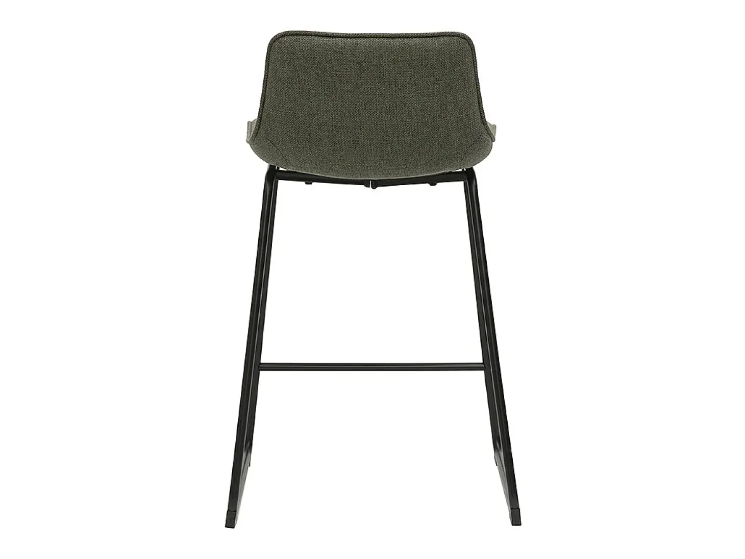 Taburetes de bar de tela verde caqui y metal de 65 cm de alto (juego de 2) BOOST