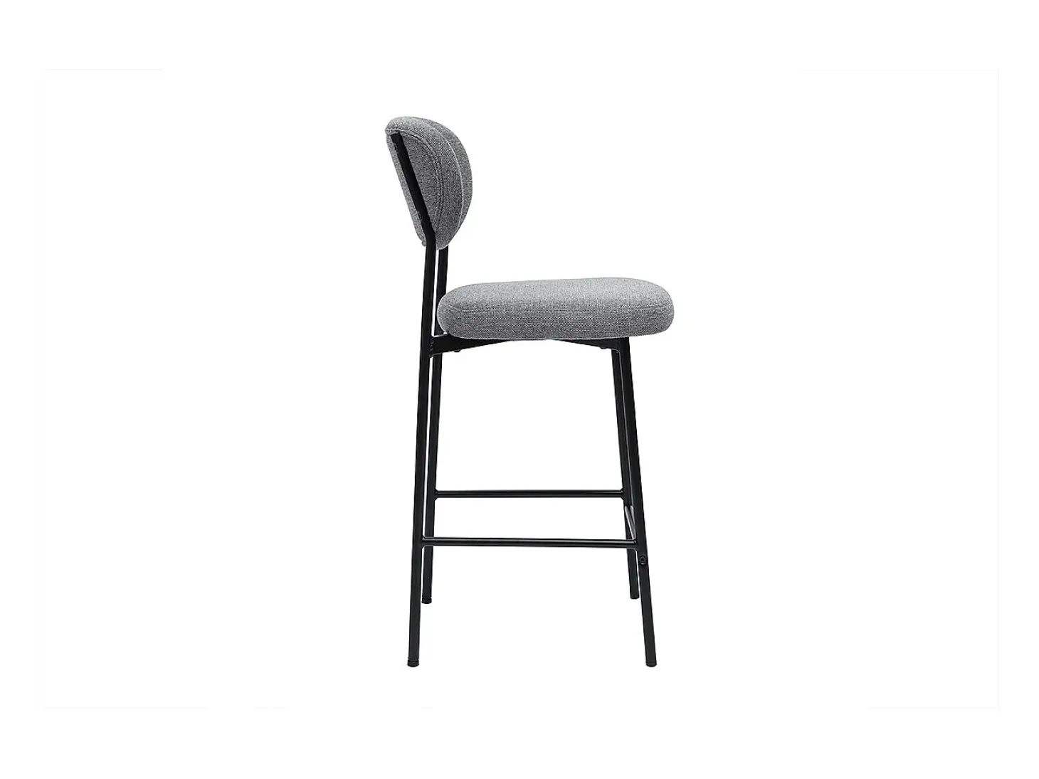 Taburetes de bar fijos de tela con efecto terciopelo texturizado de color gris claro H65 cm (juego de 2) BREKA