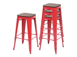 Taburetes de bar MCW-A73 (juego de 4), rojo