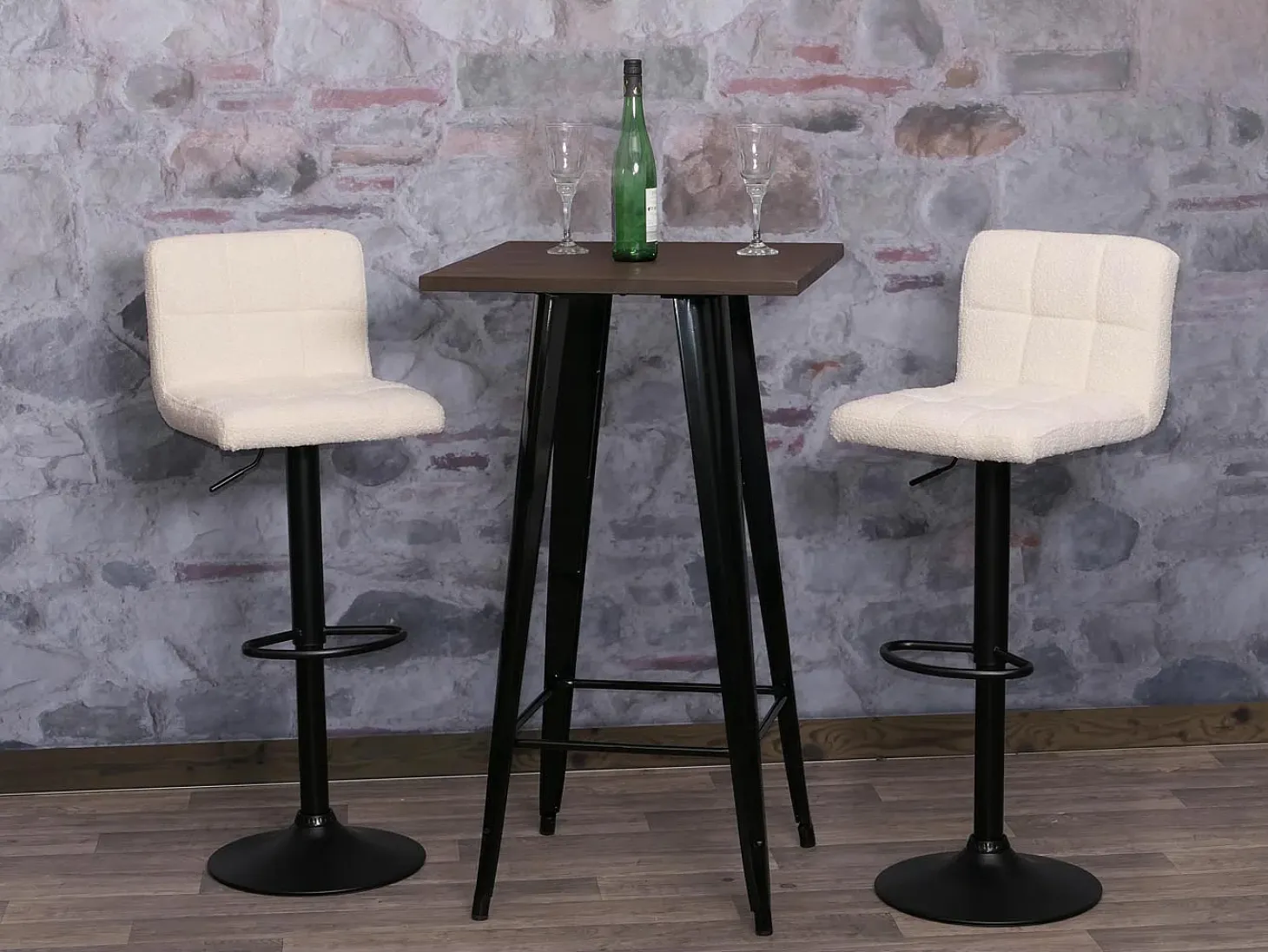 Taburetes de bar MCW-G87 (juego de 2), beige crema