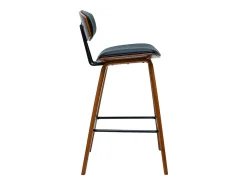 Taburetes de bar moderno negro y madera oscura A69 cm (lote de 2) VASCO