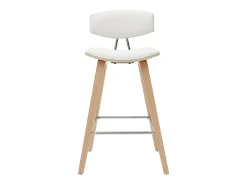 Taburetes de bar modernos blanco y madera clar A69 cm (lote de 2) VASCO