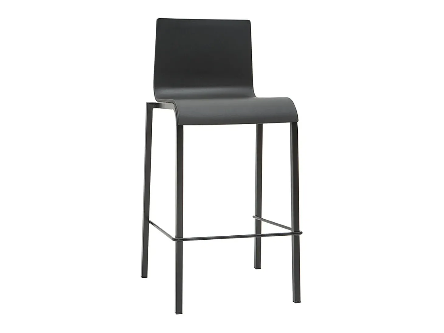 Taburetes de bar modernos apilables negros A65 cm (lote de 2) KUPA