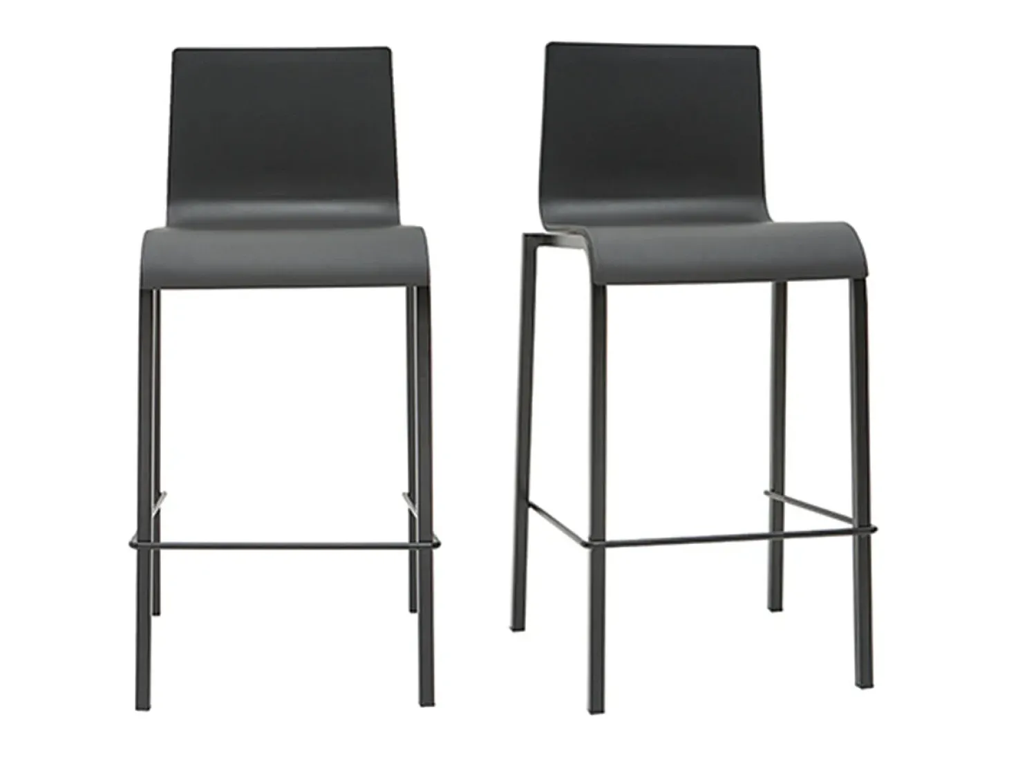 Taburetes de bar modernos apilables negros A65 cm (lote de 2) KUPA