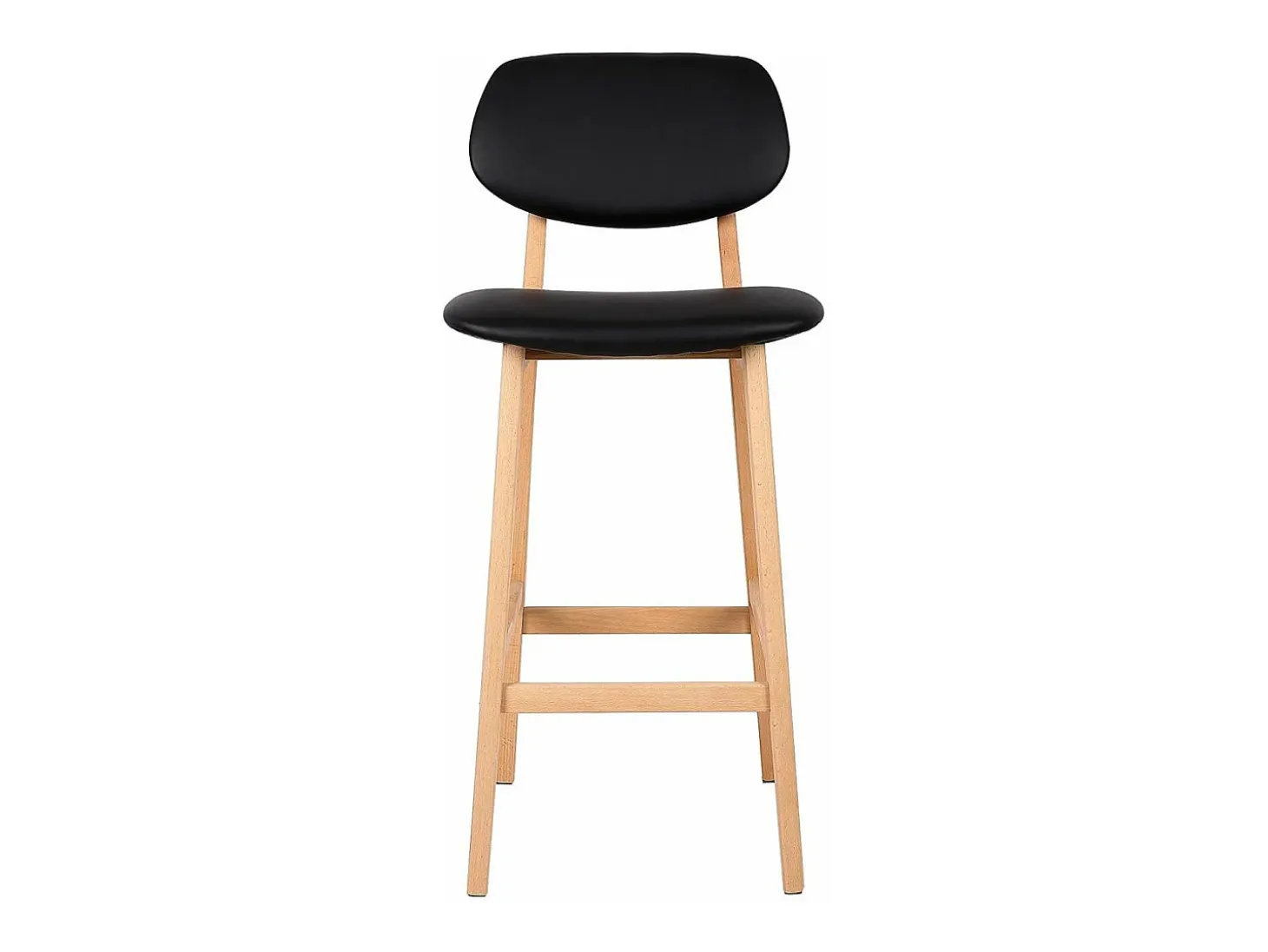 Taburetes de bar sintéticos con estructura de madera juego de 2 color negro 19_0000449