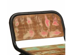 Taburetes de barra 2 uds 46x35,5x80 madera maciza reciclada