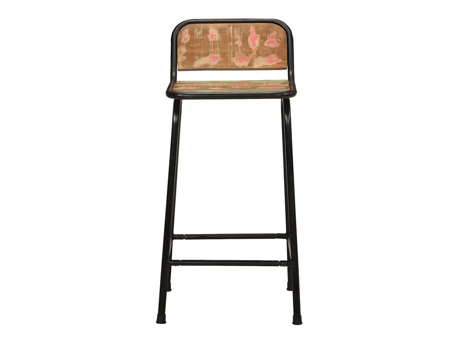 Taburetes de barra 2 uds 46x35,5x80 madera maciza reciclada