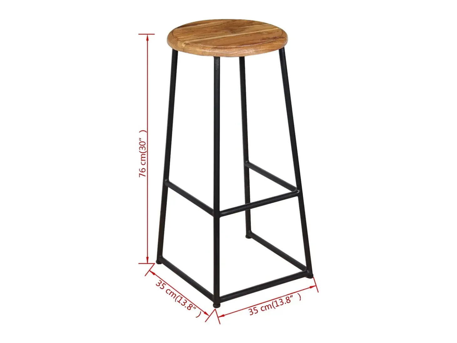 Taburetes de barra de cocina 2 unidades madera maciza de teca
