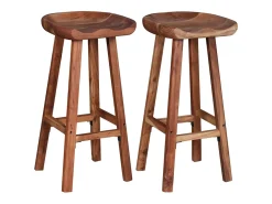 Taburetes de barra de cocina 2 unidades madera maciza de acacia