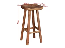 Taburetes de barra de cocina 2 unidades madera maciza de acacia