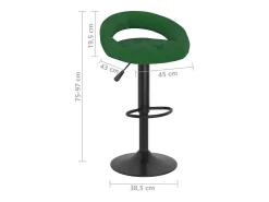 Taburetes de cocina 2 unidades terciopelo verde oscuro
