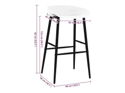 Taburetes de cocina 4 unidades blanco