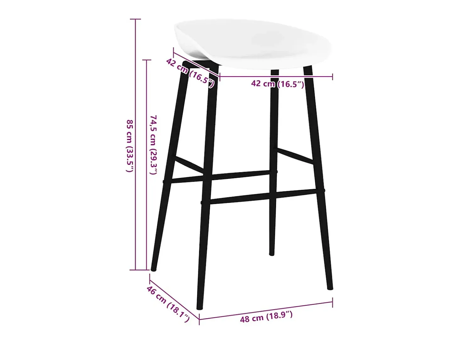 Taburetes de cocina 4 unidades blanco