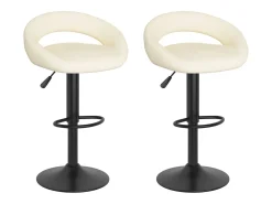 Taburetes de cocina 2 unidades terciopelo crema