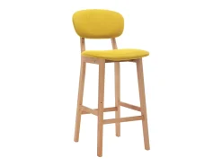 Taburetes de cocina 2 unidades tela amarillo mostaza