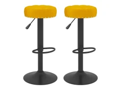 Taburetes de cocina 2 unidades terciopelo amarillo mostaza