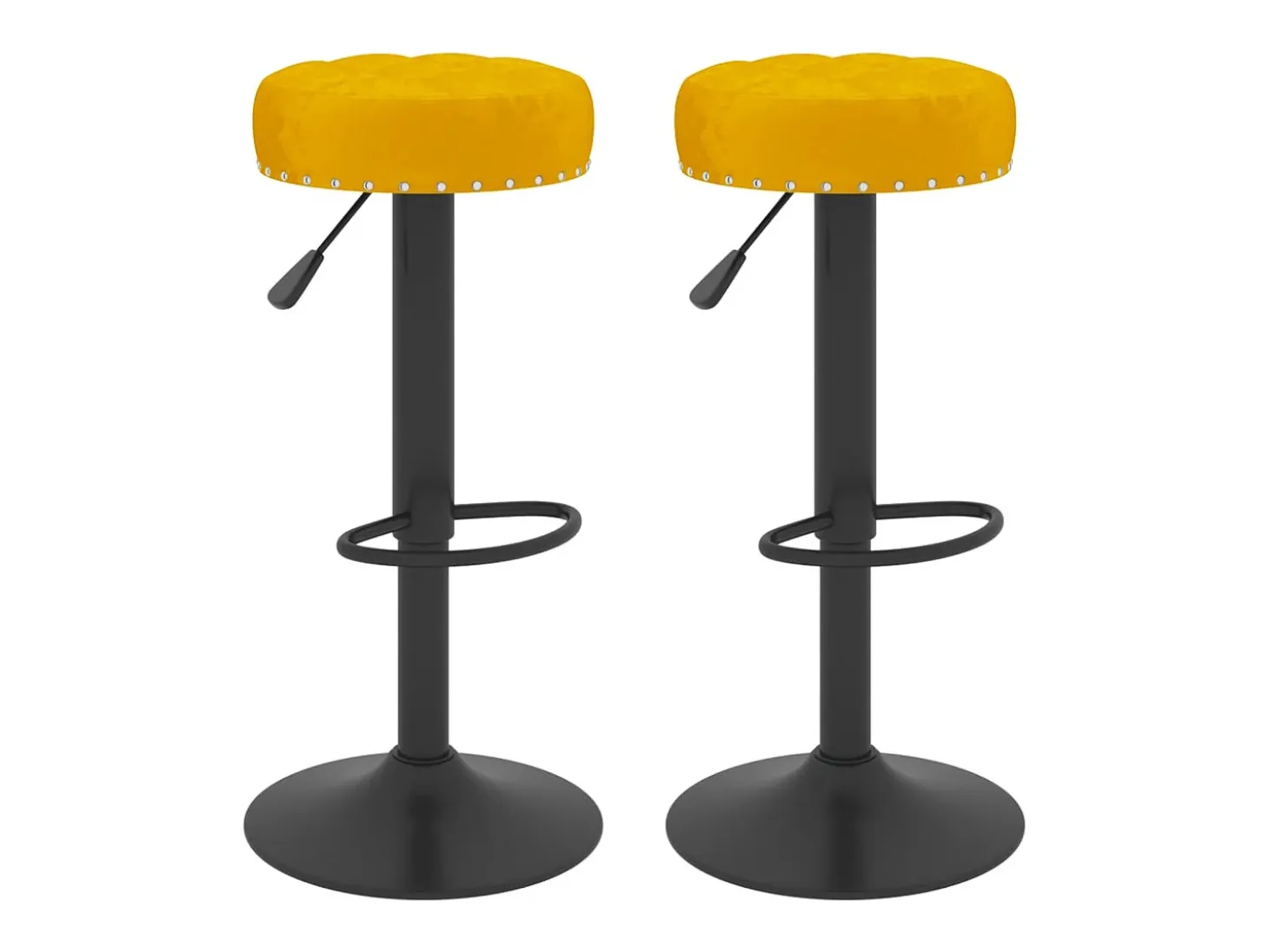 Taburetes de cocina 2 unidades terciopelo amarillo mostaza