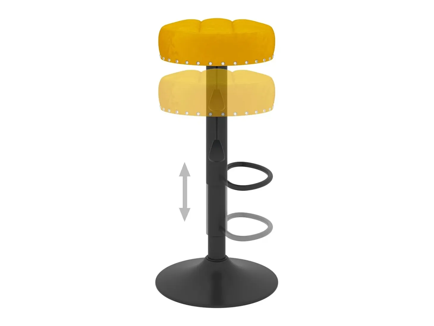 Taburetes de cocina 2 unidades terciopelo amarillo mostaza