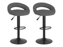 Taburetes de cocina 2 unidades terciopelo gris oscuro