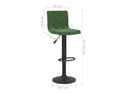 Taburetes de cocina 2 unidades terciopelo verde oscuro