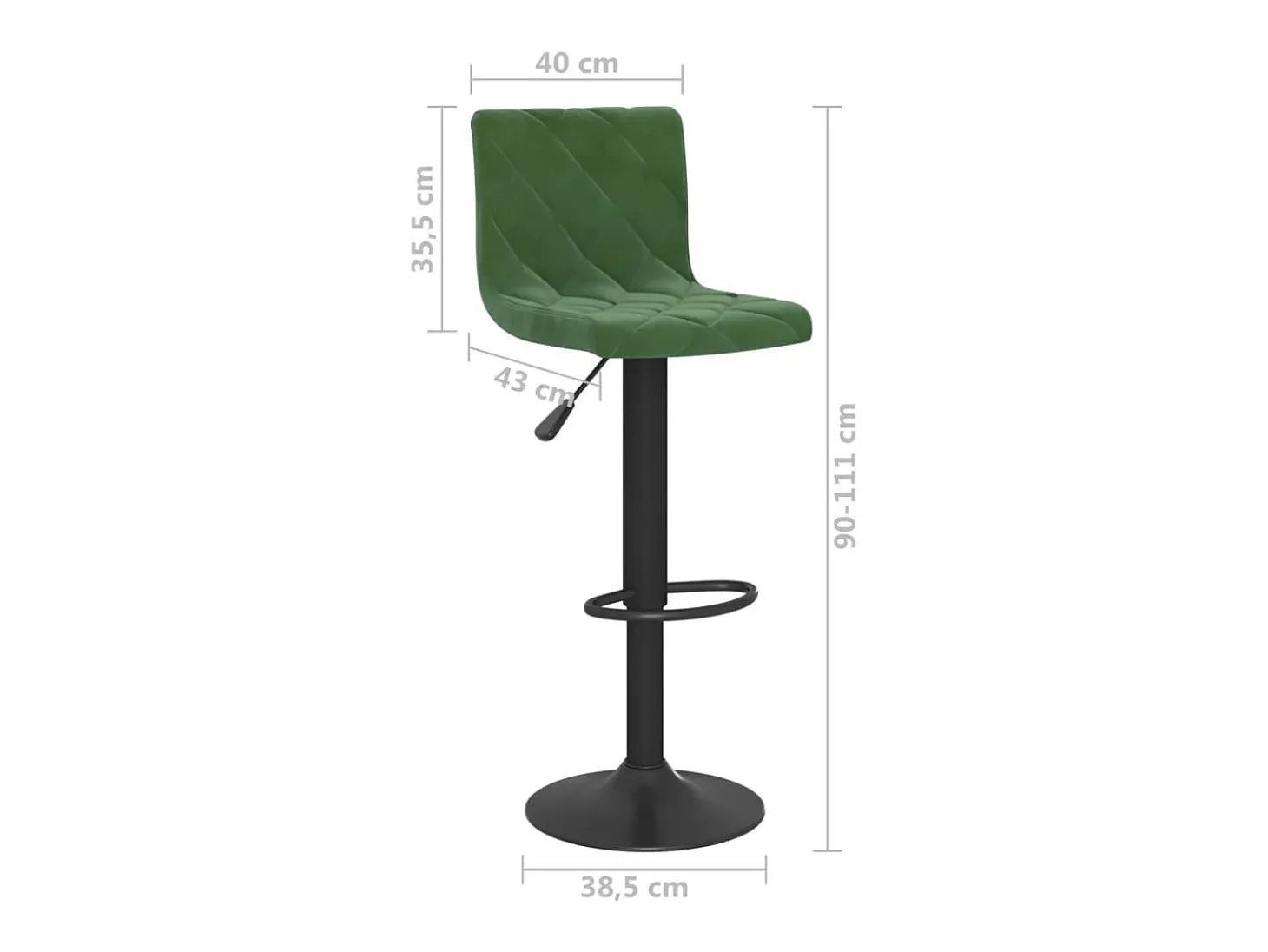 Taburetes de cocina 2 unidades terciopelo verde oscuro