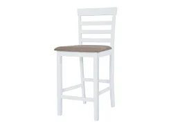 Taburetes de cocina 2 unidades tela blanco