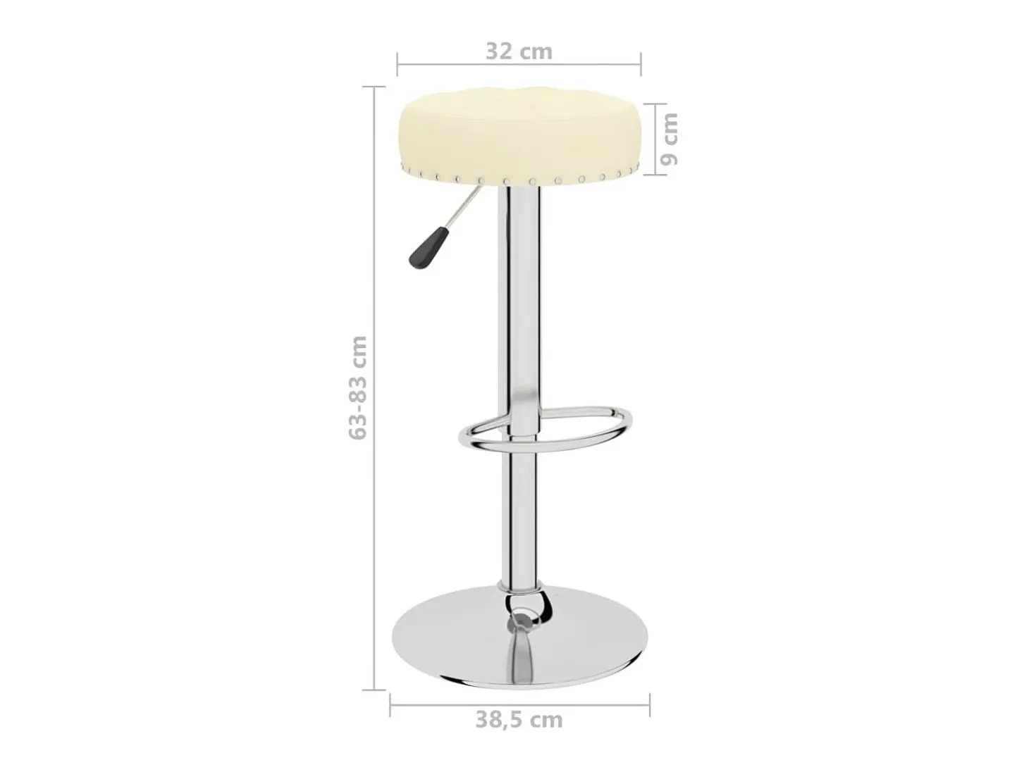 Taburetes de cocina 2 unidades tela crema