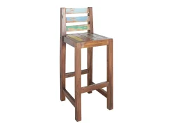 Taburetes de cocina 2 unidades madera maciza reciclada