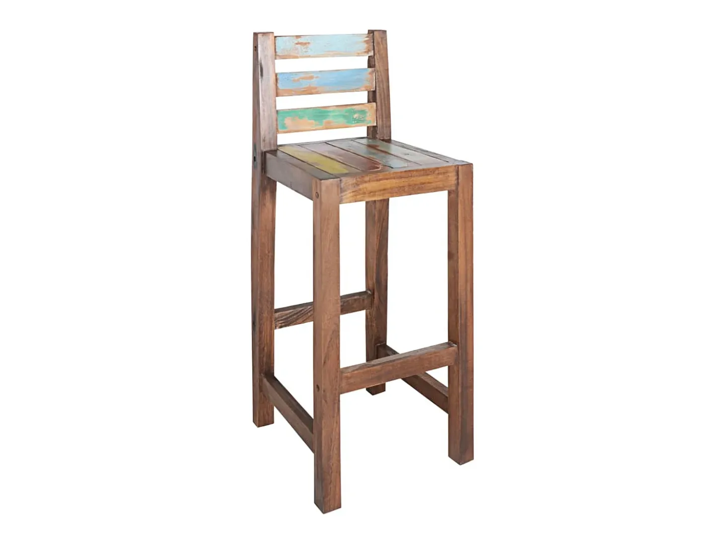 Taburetes de cocina 2 unidades madera maciza reciclada