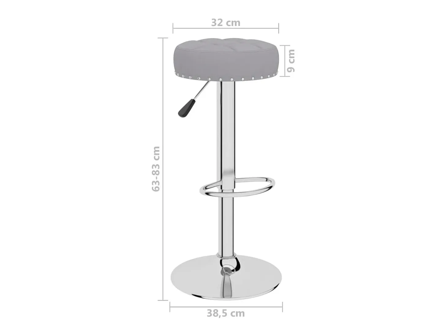 Taburetes de cocina 2 unidades tela gris