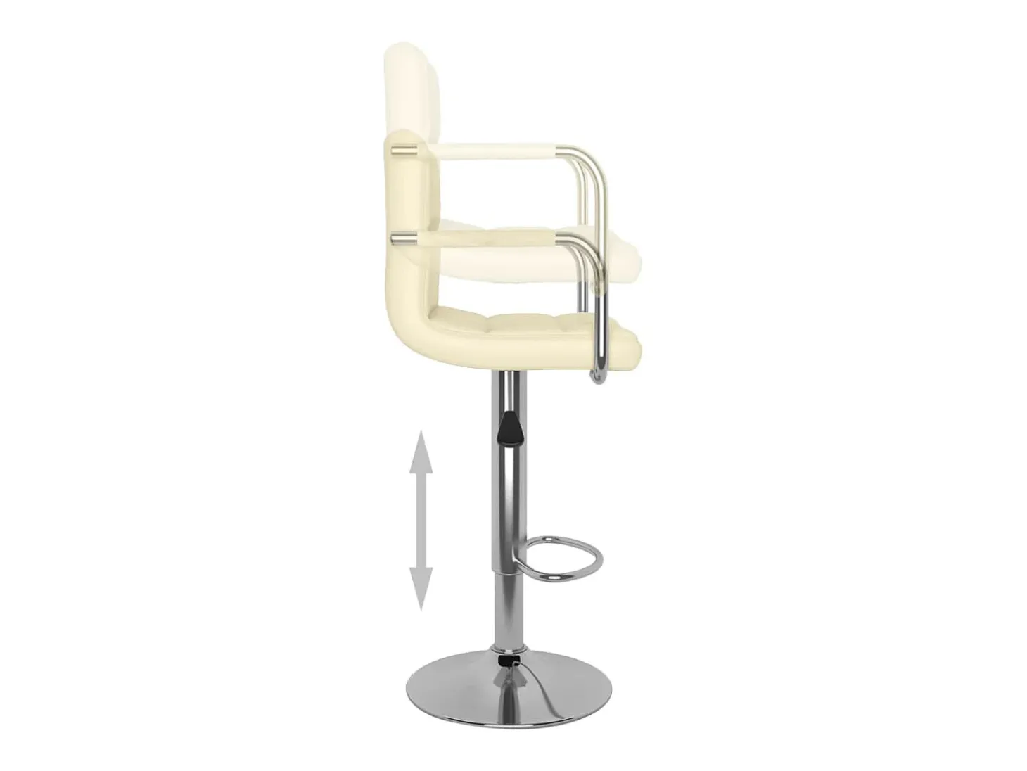 Taburetes de cocina 2 unidades cuero sintético color crema