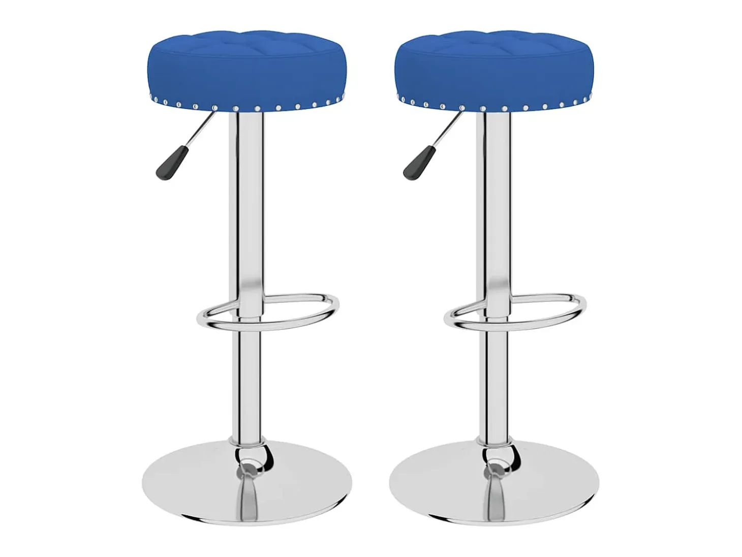 Taburetes de cocina 2 unidades tela azul