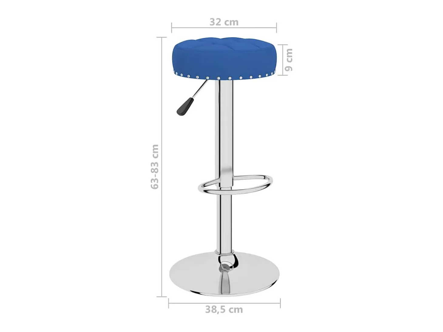 Taburetes de cocina 2 unidades tela azul