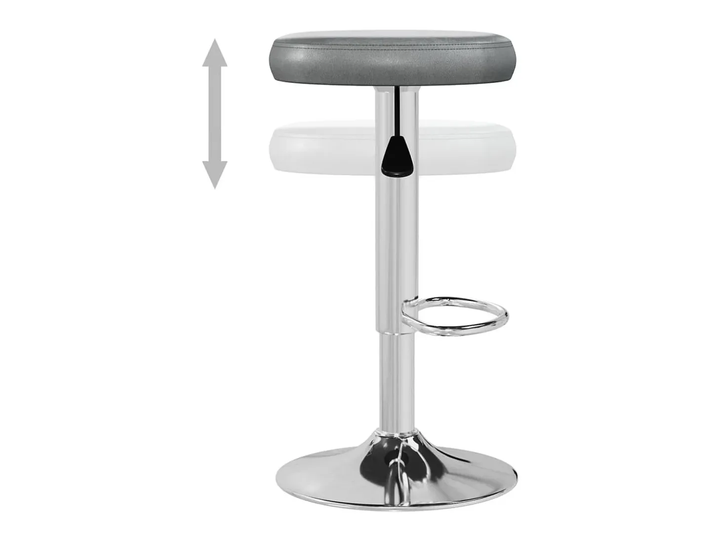 Taburetes de cocina 2 unidades cuero sintético gris