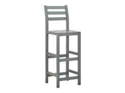 Taburetes de cocina 4 unidades madera maciza de acacia gris