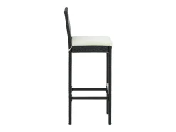 Taburetes de cocina con cojines 6 uds ratán sintético negro