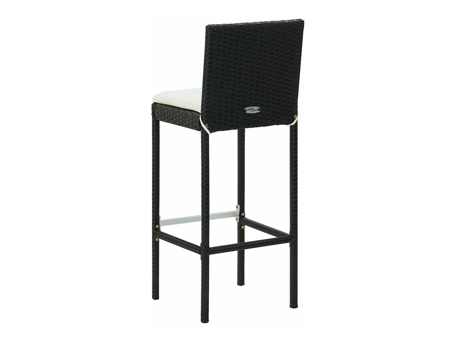 Taburetes de cocina con cojines 6 uds ratán sintético negro
