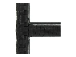 Taburetes de cocina con cojines 4 uds ratán sintético negro