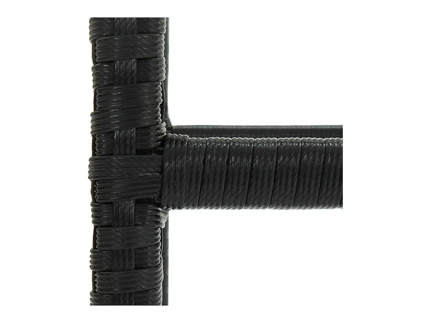 Taburetes de cocina con cojines 4 uds ratán sintético negro