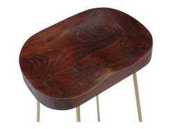 Taburetes de cocina gavin 2 unidades madera maciza de mango