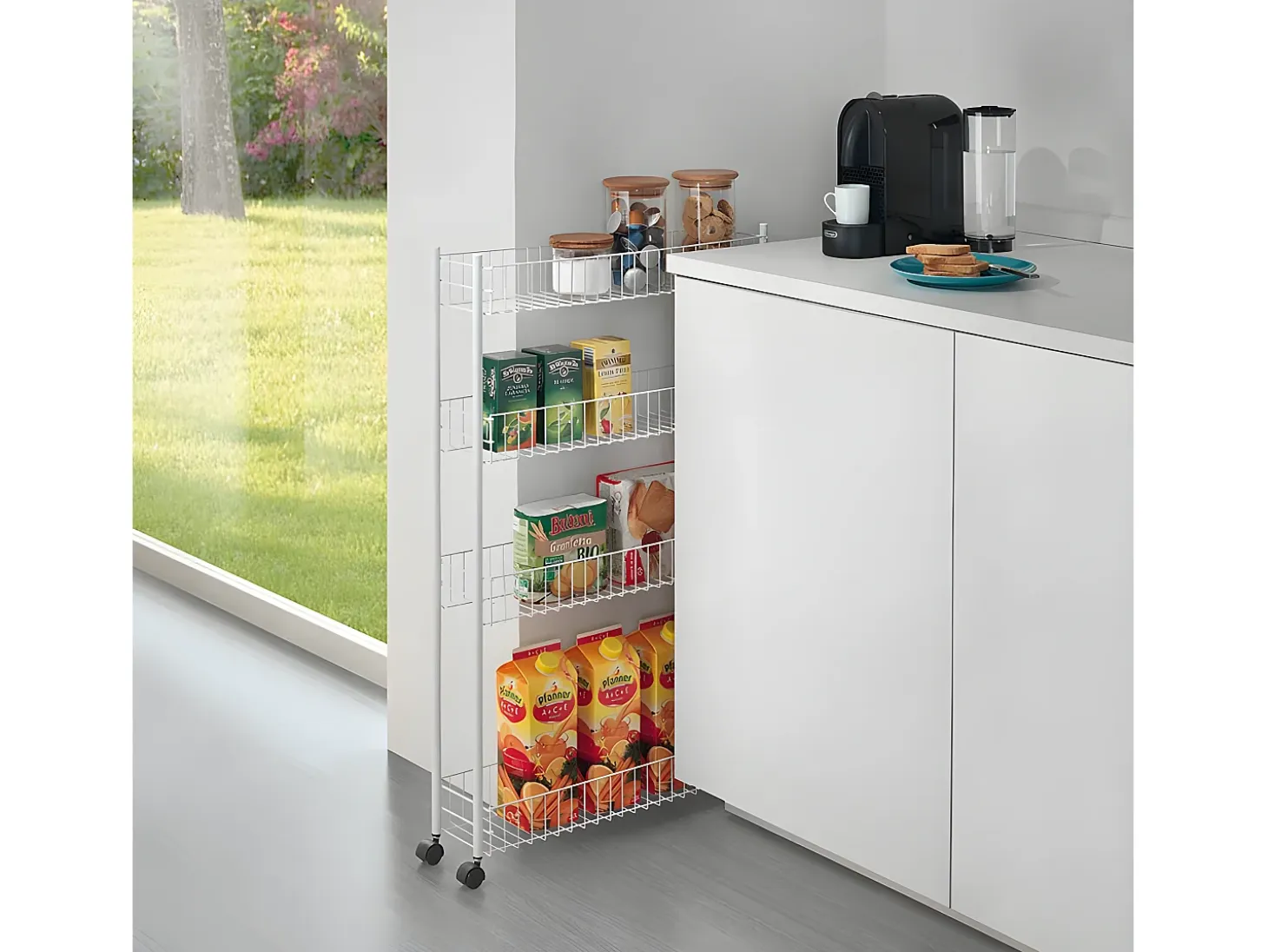 Étagère Multiuso 3 Étages FINO 4 de Metaltex. Finition Polytherm® Couleur Argent