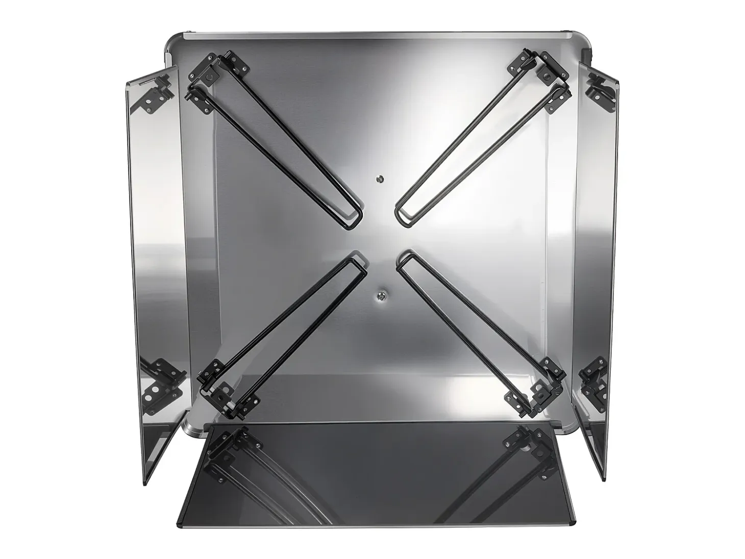 Tapa de Brasero SucceBuy de Acero Inoxidable, 64.5 x 64.5 x 37 cm, Deflector de Calor Exterior para Fogatas, Camping y Calefacción de Madera