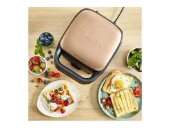 Tefal Croque-Gaufres 700W SW863JF0 con 2 Placas Antiadherentes Extraíbles y Almacenamiento Vertical