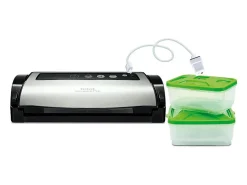 Tefal Vacupack Plus YY3107FB Sellador y Envasadora al Vacío Negro/Acero con Accesorios y Panel Digital