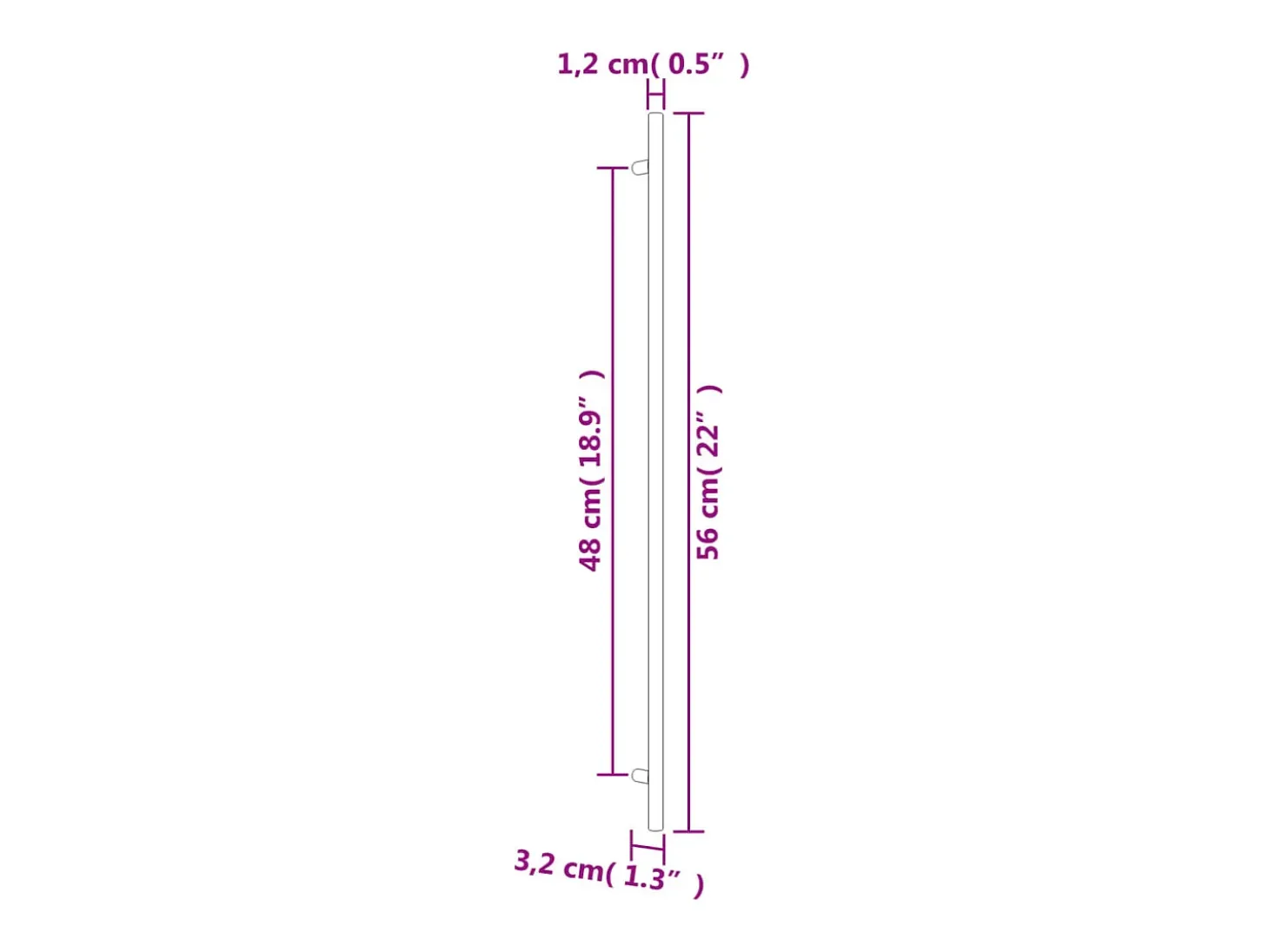 Tiradores para armarios 10 uds acero inoxidable negro 480 mm