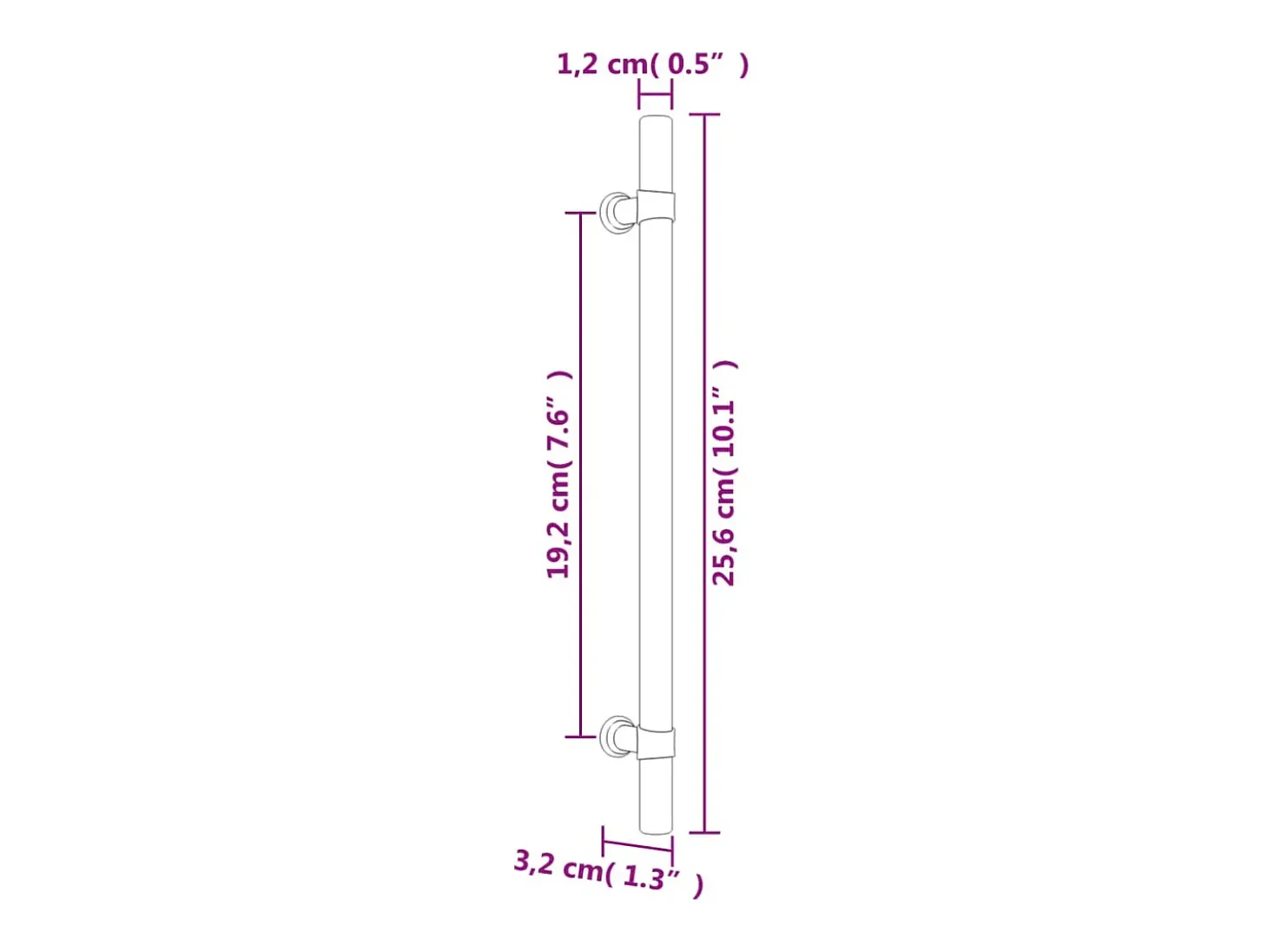 Tiradores para armarios 10 uds acero inoxidable negro 192 mm