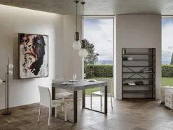 Tiroz 130 cm mesa de comedor moderna de hormigón gris con patas de metal antracita