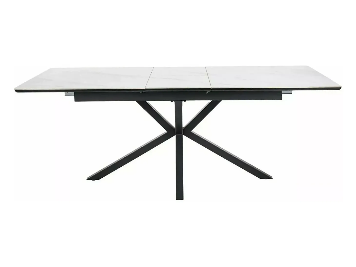 Tommy mesa de comedor extensible de cerámica imitación mármol blanco 160-200 cm