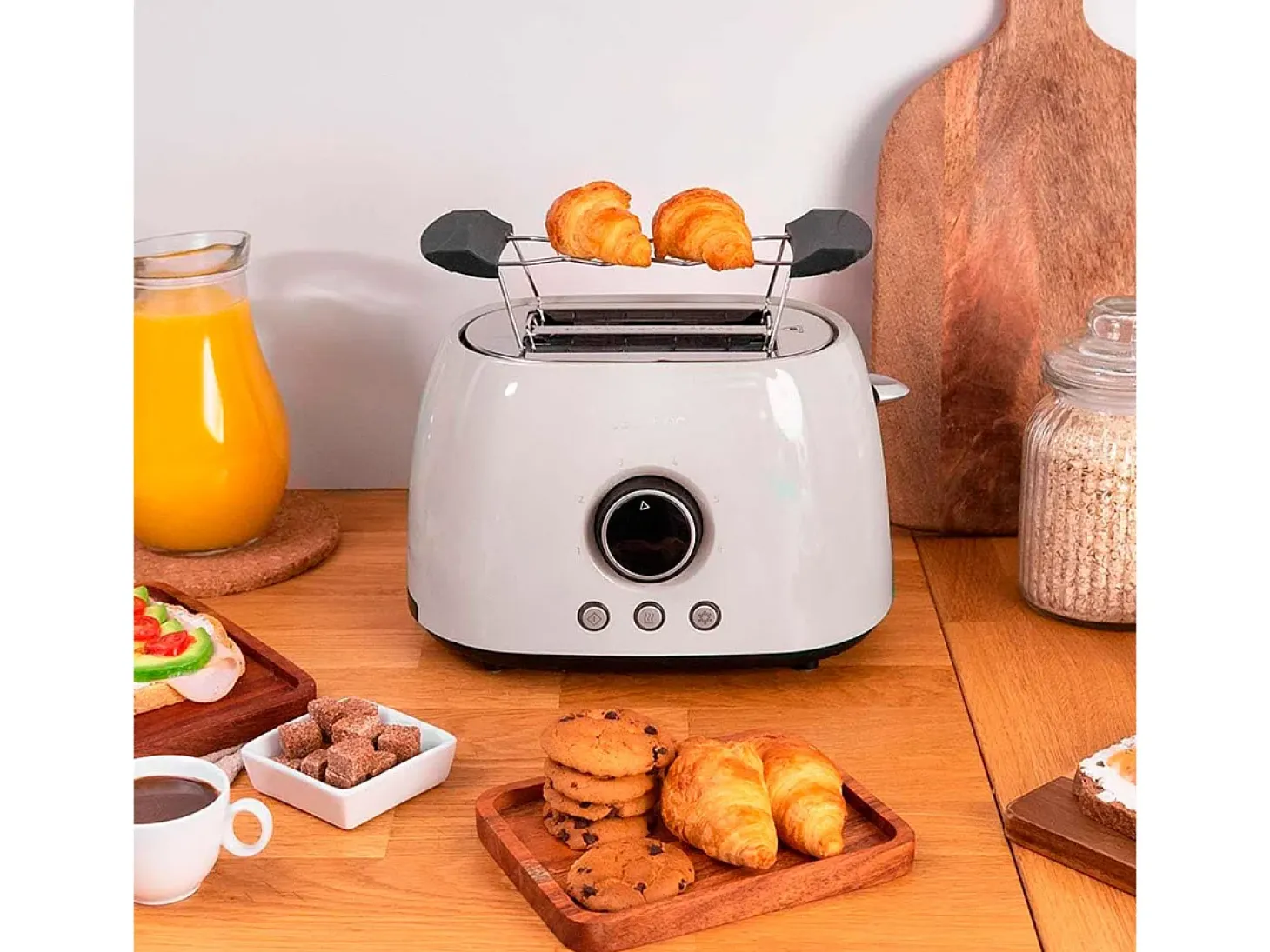 Tostador Cecotec ClassicToast 8000 Double 800W 2 ranuras pantalla digital beige