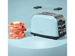 Tostador Cecotec Toastin'Time 850W 2 ranuras + varillas superiores 7 niveles azul